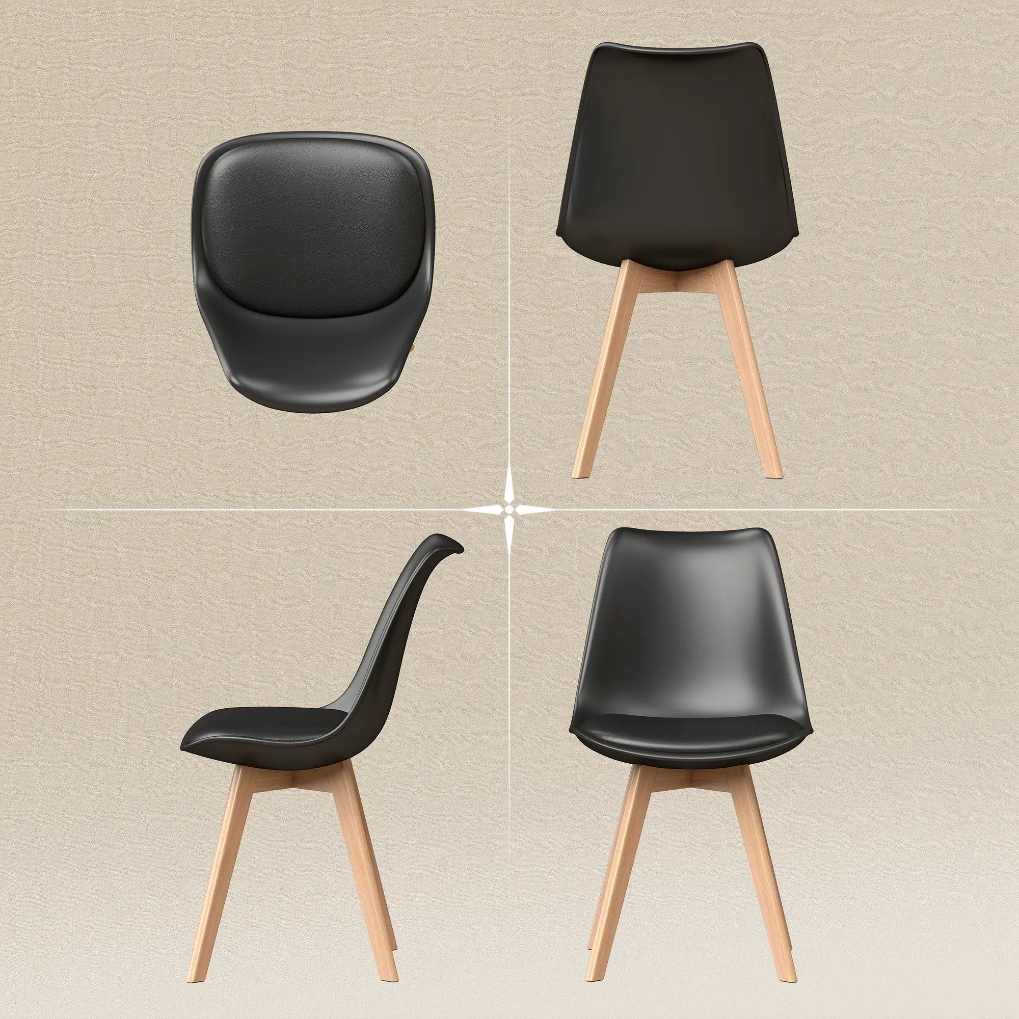 Modern Dining Table Chairs Set Of 6, Rubber Wood Kitchen Table Chairs Dining Chairs at Gallery Canada