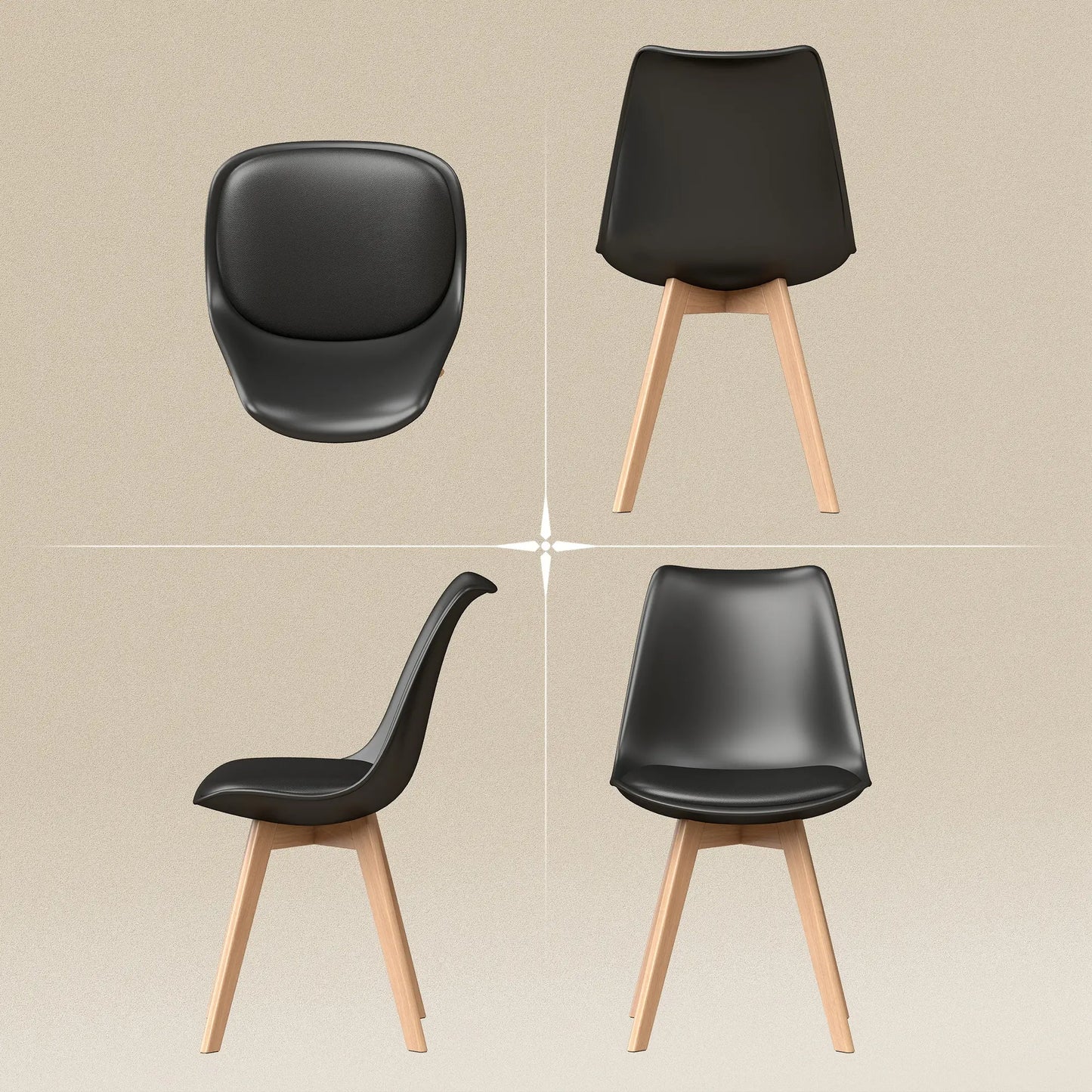 Modern Dining Table Chairs Set Of 6, Rubber Wood Kitchen Table Chairs Dining Chairs at Gallery Canada