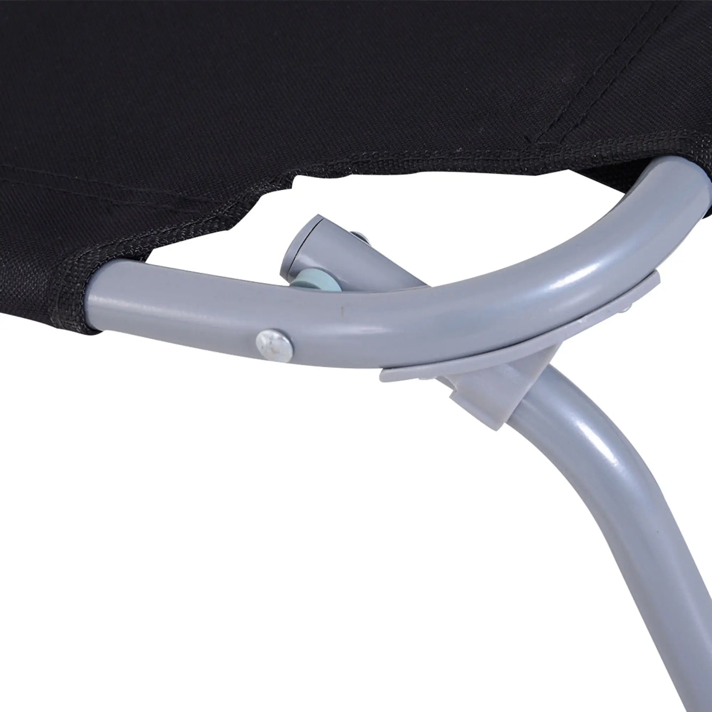 Outdoor Folding Chaise Lounge, Adjustable Backrest, Breathable Mesh, Black Lounger Chairs at Gallery Canada