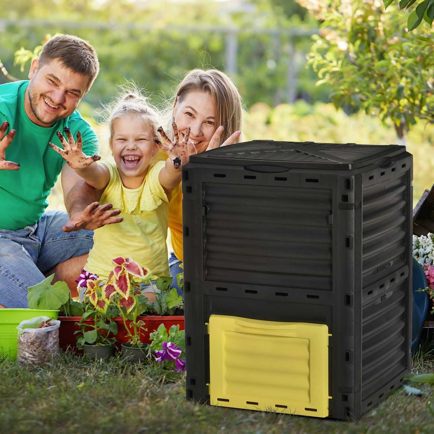 Large Outdoor Compost Bin, 80 Gallon, Fast Soil Creation, Yellow Outdoor Compost Bin at Gallery Canada