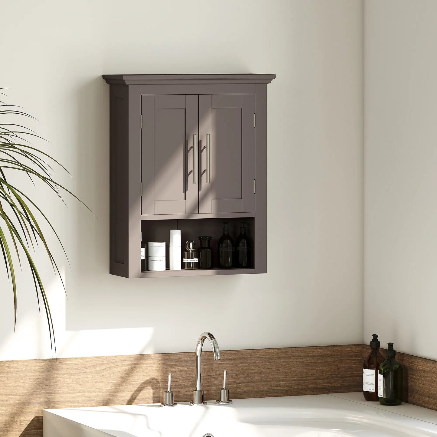 Bathroom Wall Cabinet, Medicine Cabinet with Shelf, Brown Bathroom Cabinets at Gallery Canada