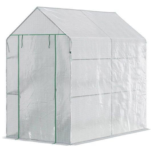 73" x 47" x 75" Walk-in Greenhouse, Portable Plant Growth House, White Walk In Greenhouses White, Green frame at Gallery Canada