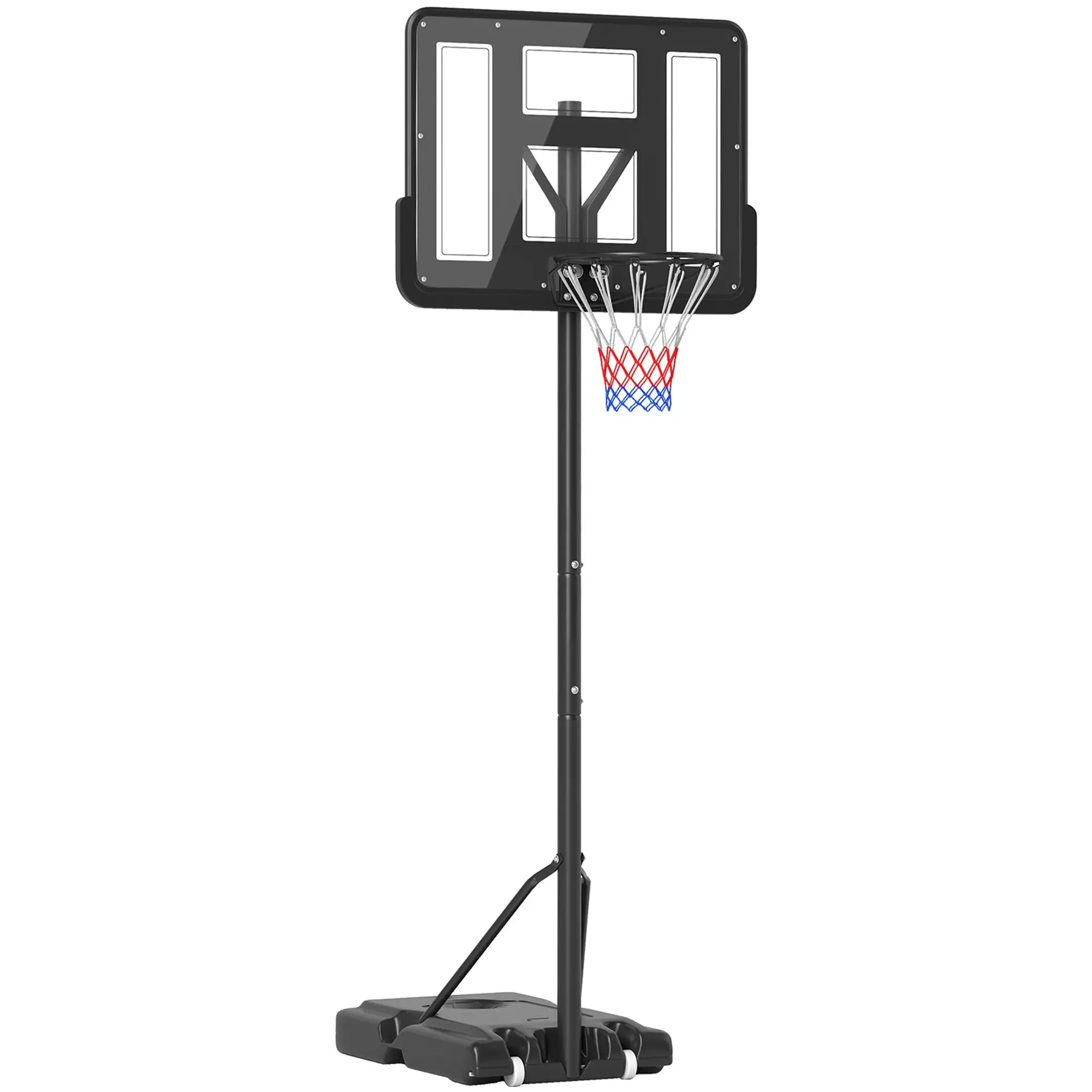 Height Adjustable Basketball Hoop Stand, 5ft-10ft, Portable with Wheels, 43