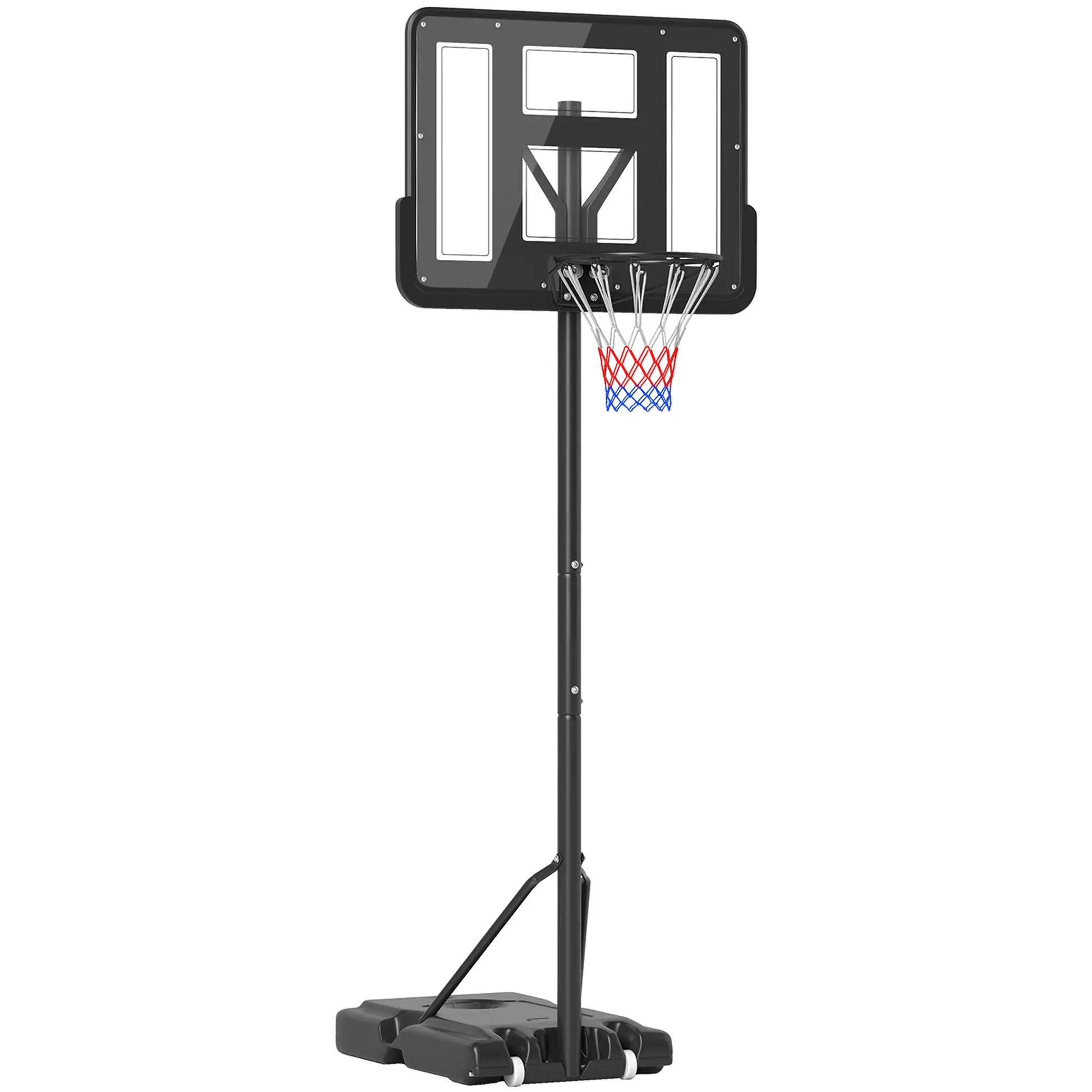 Height Adjustable Basketball Hoop Stand, 5ft-10ft, Portable with Wheels, 43" Backboard Basketball Black at Gallery Canada