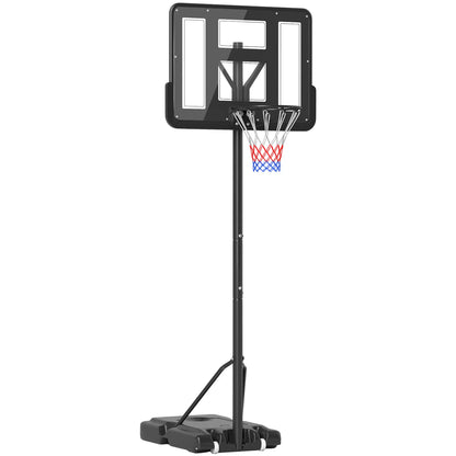 Height Adjustable Basketball Hoop Stand, 5ft-10ft, Portable with Wheels, 43" Backboard Basketball Black at Gallery Canada