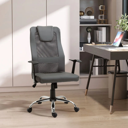 Ergonomic High Back Mesh Office Chair, Thick Padded Headrest, Grey Task Chairs at Gallery Canada