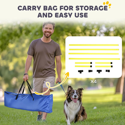 Set of 4 Dog Agility Training Jump Bars, Adjustable, Yellow Dog Agility Training Equipment at Gallery Canada