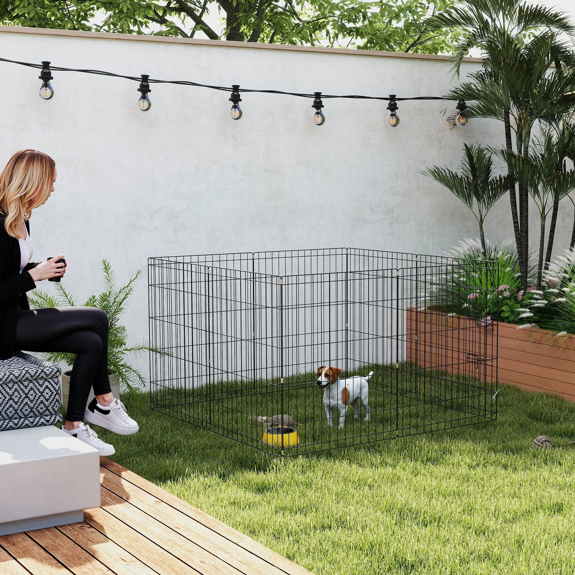 8 Panels Foldable Dog Playpen, 30
