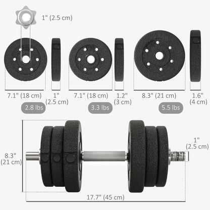 55 lbs Adjustable Dumbbells, Weight Set, for Home Gym, Black Dumbbells & Barbells at Gallery Canada