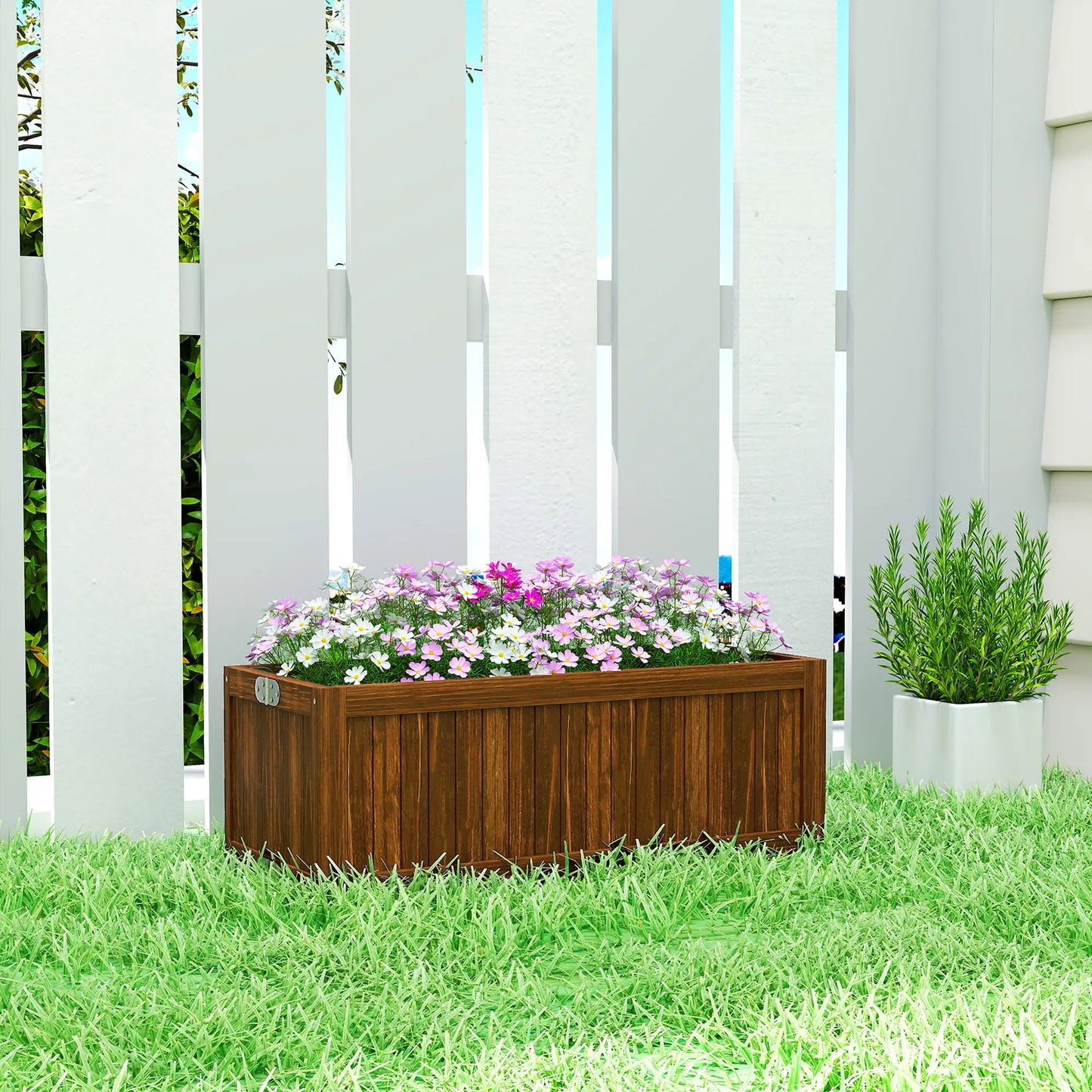 Foldable Elevated Planter Box, Wooden Raised Garden Bed, Carbonized Wooden Planter Boxes at Gallery Canada
