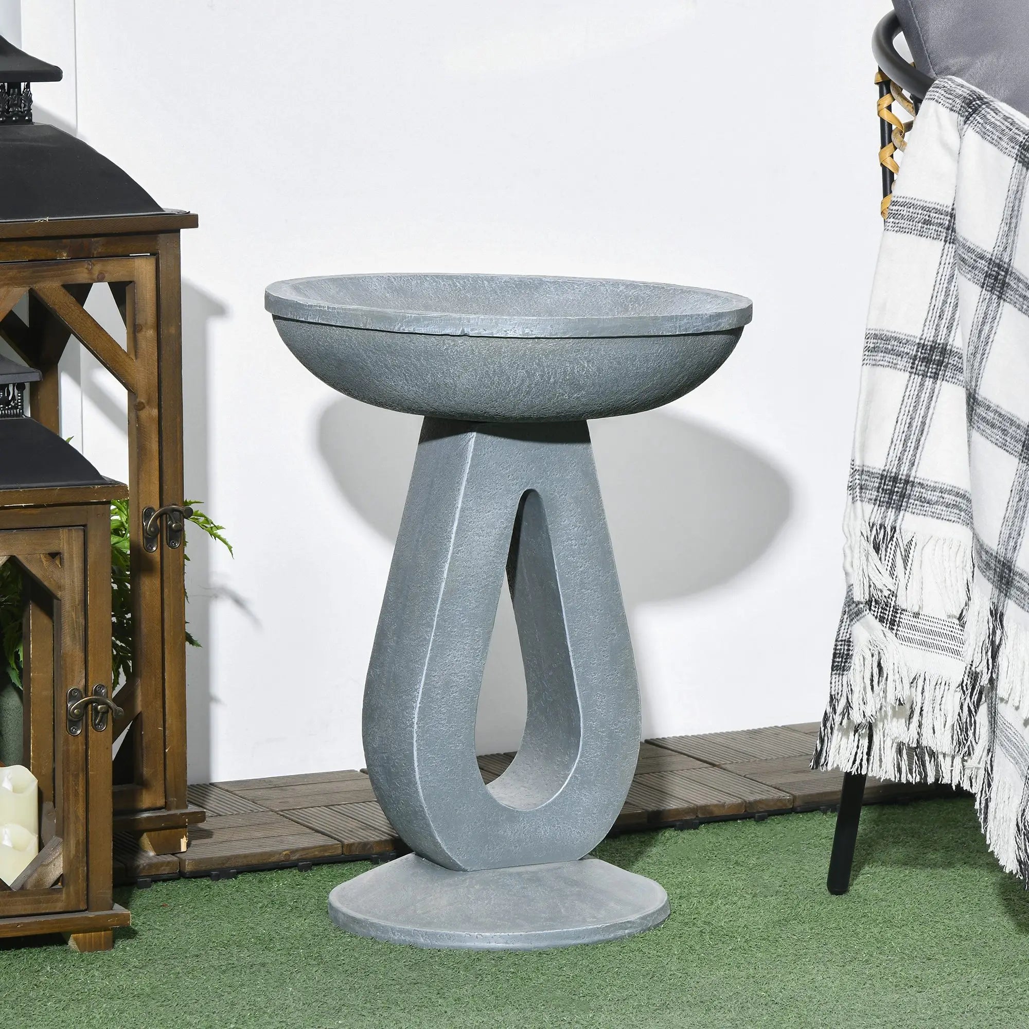 Outdoor Resin Bird Bath, 20.1