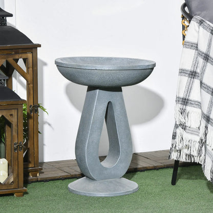 Outdoor Resin Bird Bath, 20.1" Tall, Garden Yard Patio, Stone Look Garden Decor at Gallery Canada