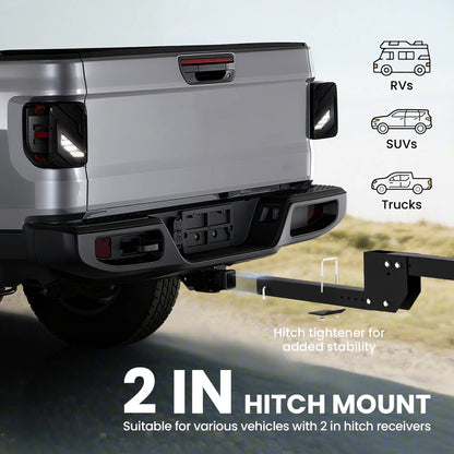 Hitch Bike Rack for Car, 200 lbs, 2 Bike Platform, Safety Strap, 2" Receiver, Black Automotive at Gallery Canada