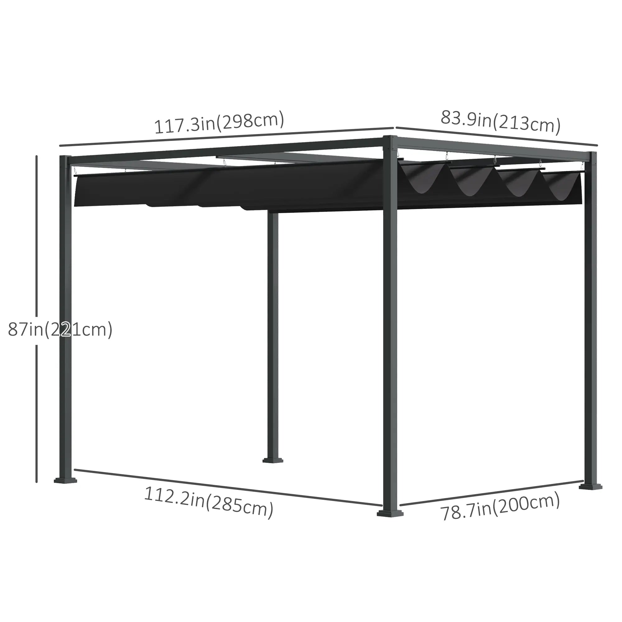 Pergola Shade 10x7, Modern Outdoor Shelter, Black Pergolas at Gallery Canada