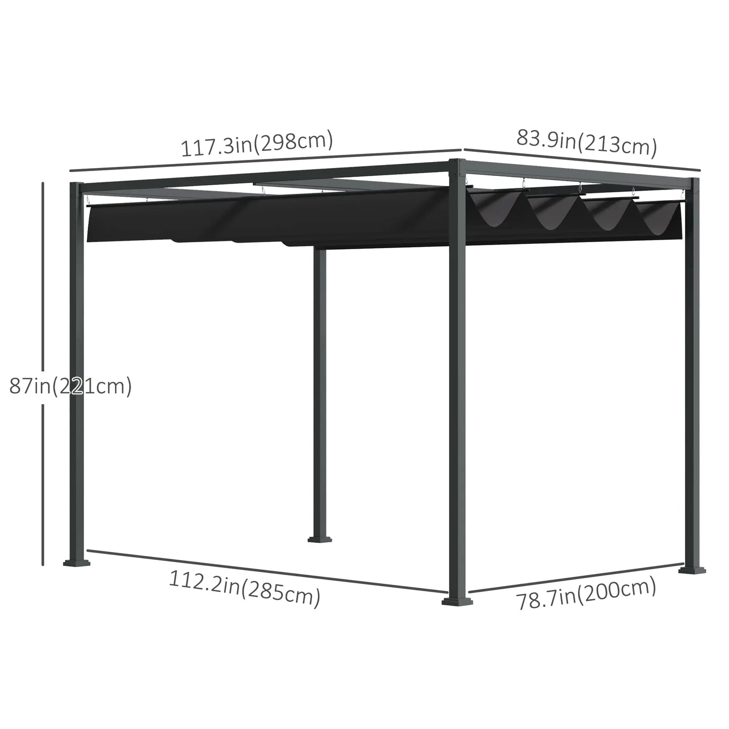 Pergola Shade 10x7, Modern Outdoor Shelter, Black Pergolas at Gallery Canada