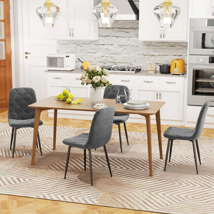 Upholstered Dining Chairs Set of 4, Steel Legs, Modern Kitchen Chairs, Grey Bar Stools at Gallery Canada