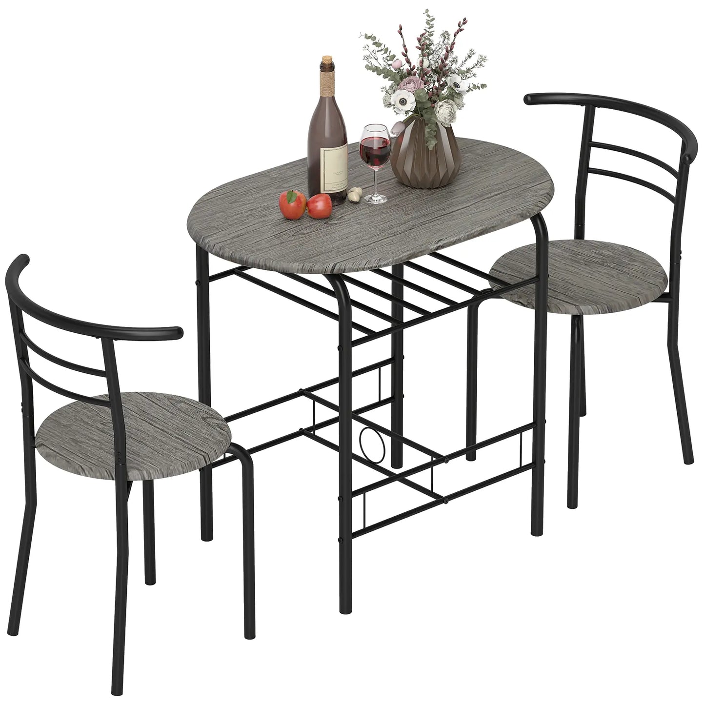 31.5" Dining Table Set of 3 with Chairs and Shelf Dining Table Sets at Gallery Canada
