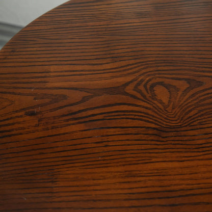 Round Bar Table 42 Inch, Industrial Bistro Table, Metal Base, Elm Wood Top Bar Tables & Dining Tables at Gallery Canada