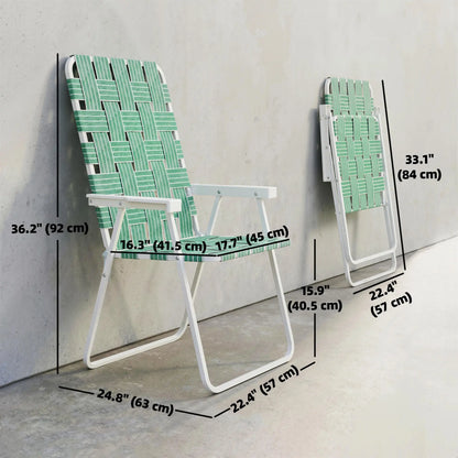 Set Of 2 Folding Patio Chairs, Portable With Armrests, Green Patio Chairs at Gallery Canada