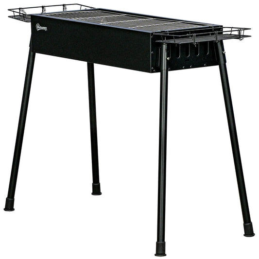 Portable Charcoal Grill With Side Baskets, Hooks, Nets, Black Charcoal BBQ Grils Black at Gallery Canada