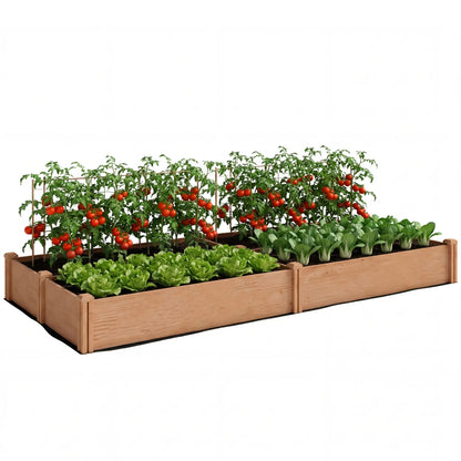 Wooden Raised Garden Bed, 8 x 4 x 1ft, Elevated Box With Dividers Wooden Planter Boxes at Gallery Canada