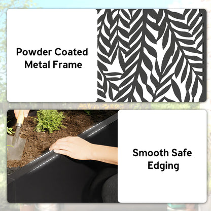 Metal Planter Box With Trellis, 44.5" Raised Garden Bed Galvanized Planter Boxes at Gallery Canada