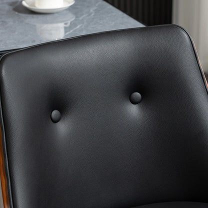 PU Leather Swivel Bar Stools, Set of 2, Solid Wood Legs, Black Bar Stools at Gallery Canada