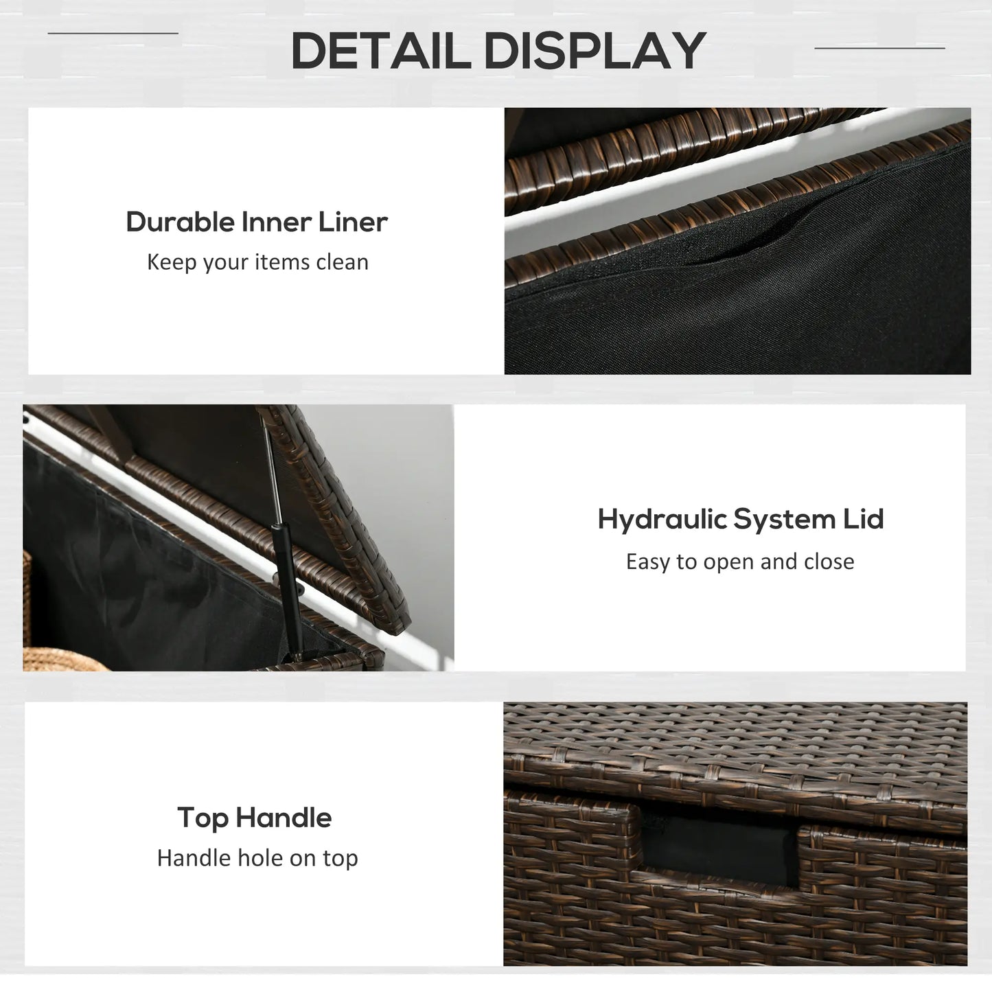 113 Gallon Outdoor Storage Box, Rattan Deck Box, Brown Patio Storage Boxes at Gallery Canada