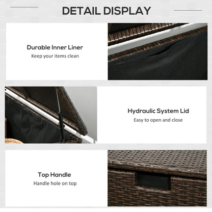 113 Gallon Outdoor Storage Box, Rattan Deck Box, Brown Patio Storage Boxes at Gallery Canada