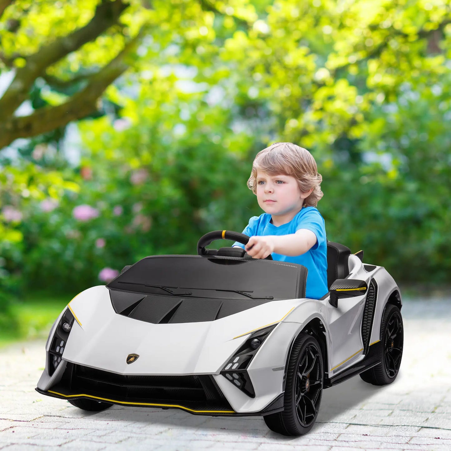 12V Lamborghini Kids Car, Remote Control, White Electric Toy Cars at Gallery Canada