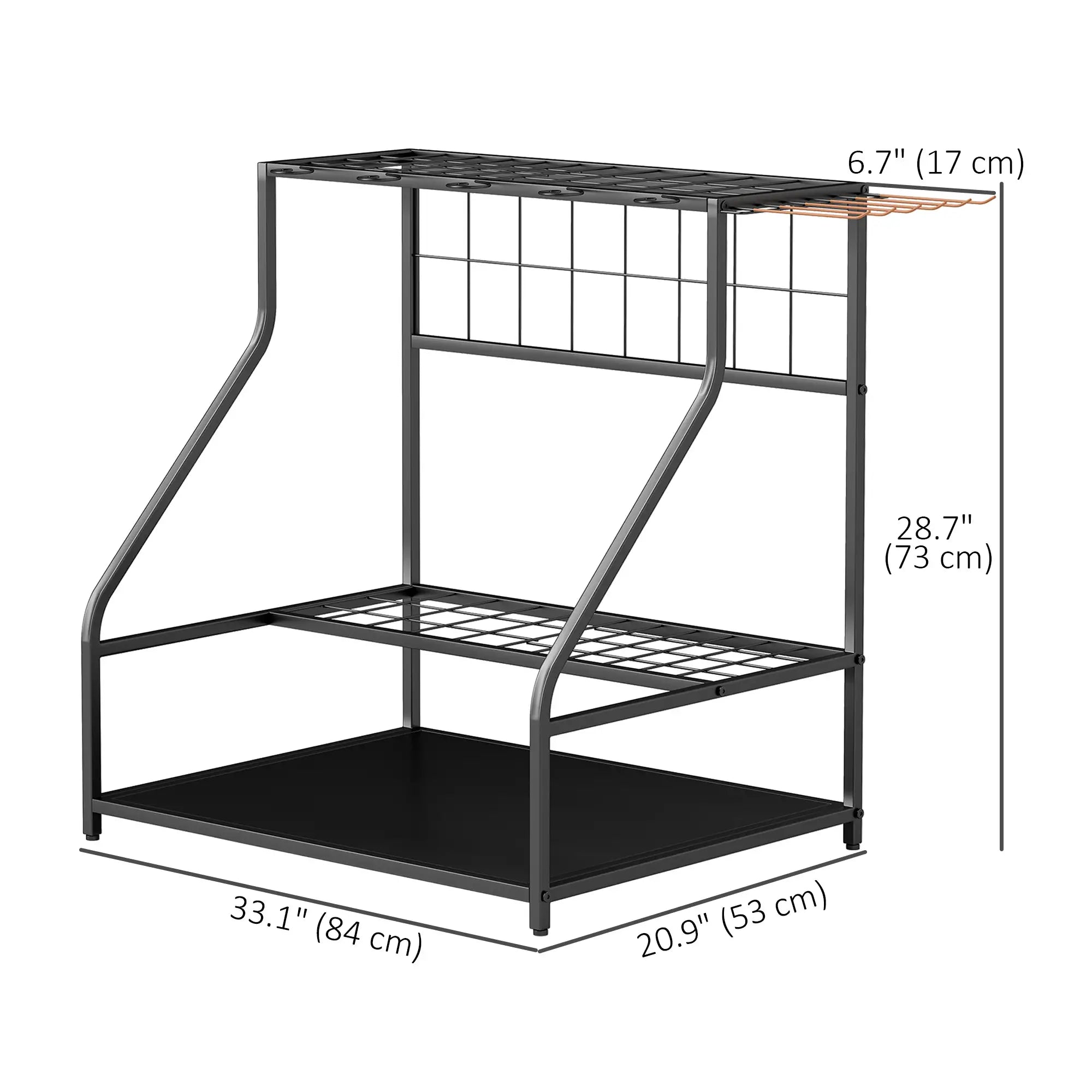 3-Tier Yard Tool Rack, Garden Organizer with Hooks, Orange Garden Accessories at Gallery Canada