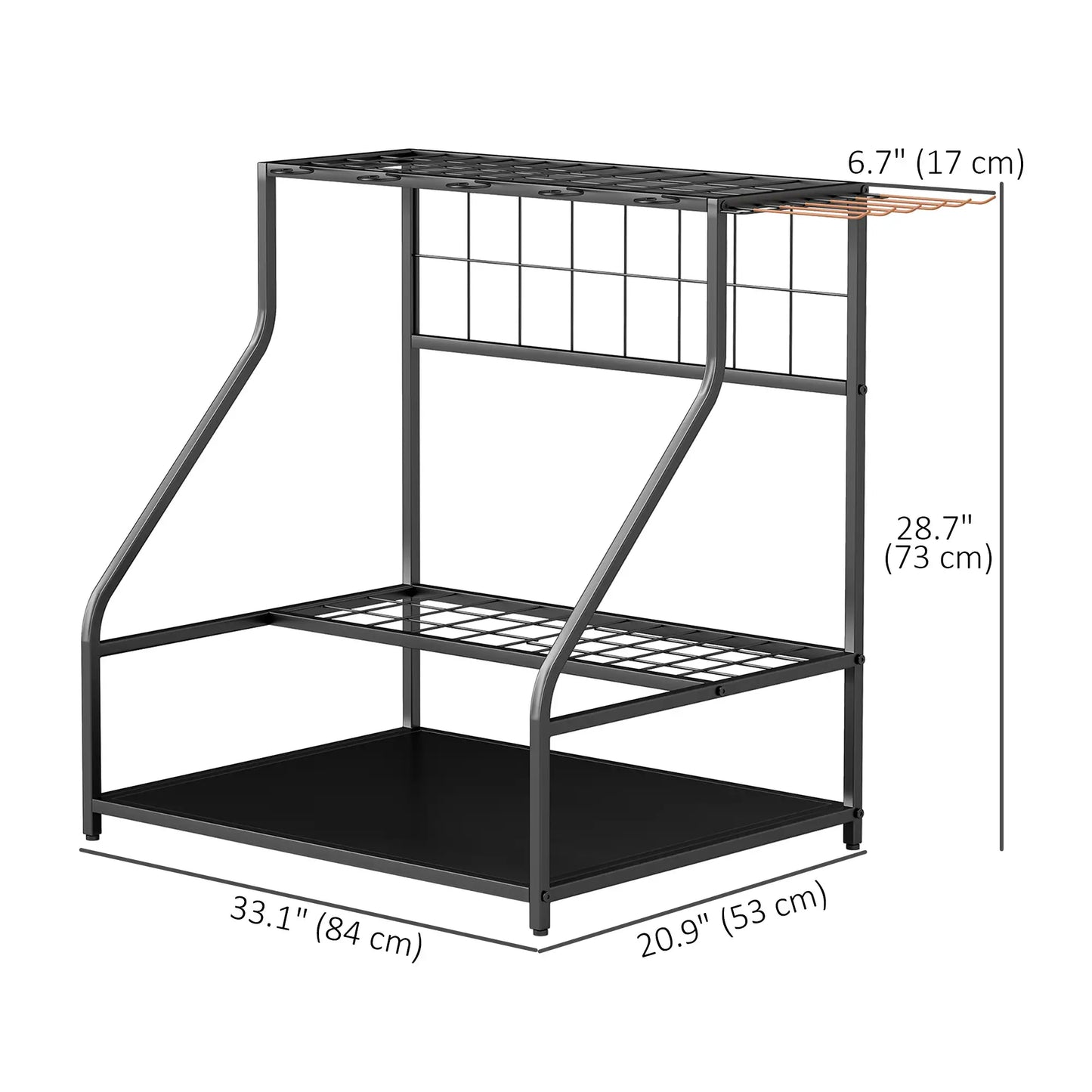 3-Tier Yard Tool Rack, Garden Organizer with Hooks, Orange Garden Accessories at Gallery Canada