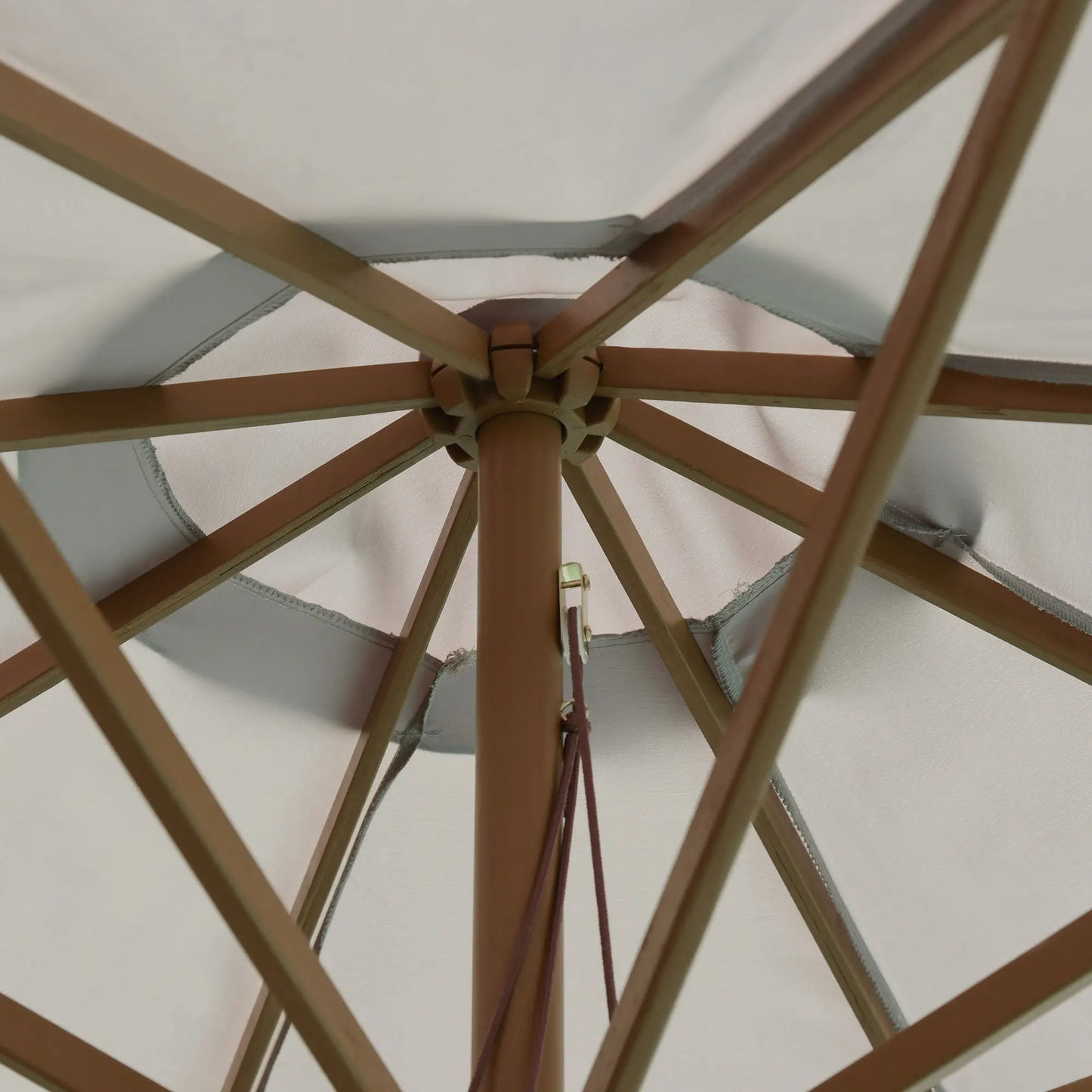 10' x 8' Wooden Patio Umbrella, Bamboo Rib Sunshade, Grey Sun Umbrellas at Gallery Canada
