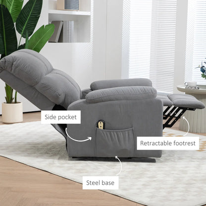 Electric Recliner Lift Chair, Microfibre Upholstered, Remote, Grey Electric Power Lift Chairs at Gallery Canada