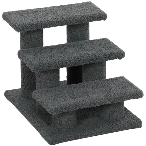 3 Tier Pet Stairs, Dog Cat Step, Scratch Post Furniture, Dark Grey