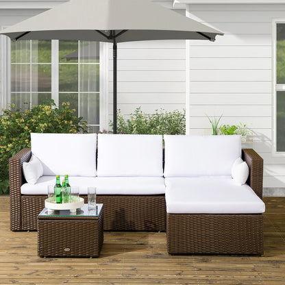 Modern Rattan Sofa Set, 3pcs, Wicker Patio Furniture with Coffee Table Patio Furniture Sets at Gallery Canada