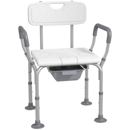 3-in-1 Shower Chair with Back, Adjustable Commode, Raised Toilet Seat Bath Chairs at Gallery Canada