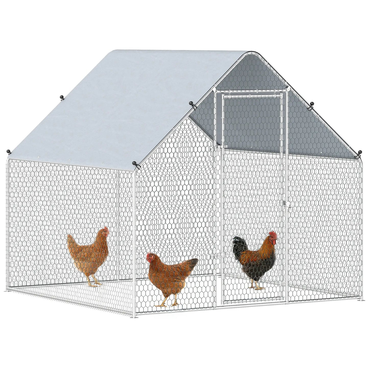 Metal Chicken Coop With Cover, 6.6' x 6.6' x 6.6' Chicken Coops at Gallery Canada