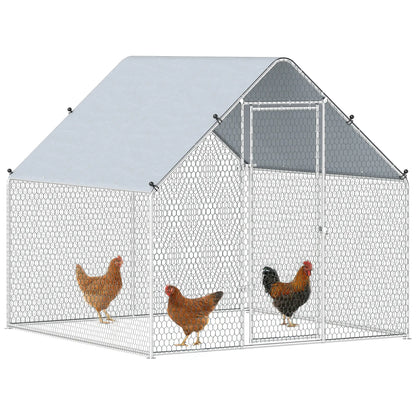 Metal Chicken Coop With Cover, 6.6' x 6.6' x 6.6' Chicken Coops at Gallery Canada