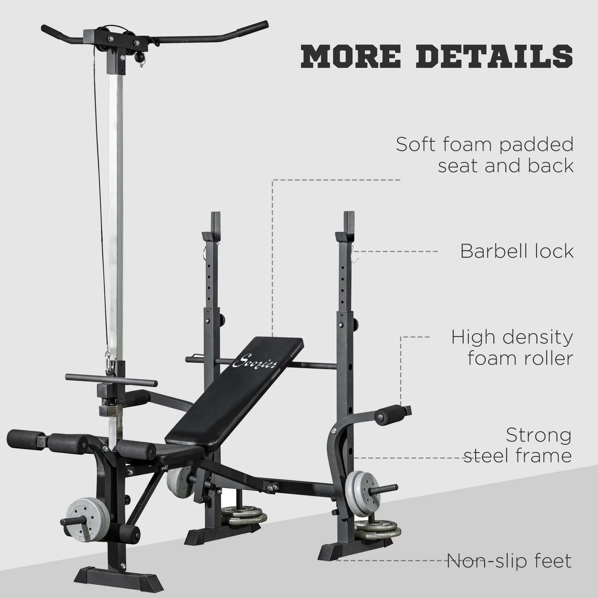 Adjustable Weight Bench with Pulley System for Home Gym Full Body Workout Weight Benches at Gallery Canada