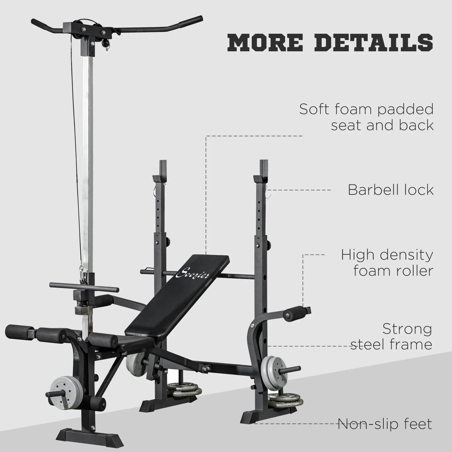 Adjustable Weight Bench with Pulley System for Home Gym Full Body Workout Weight Benches at Gallery Canada