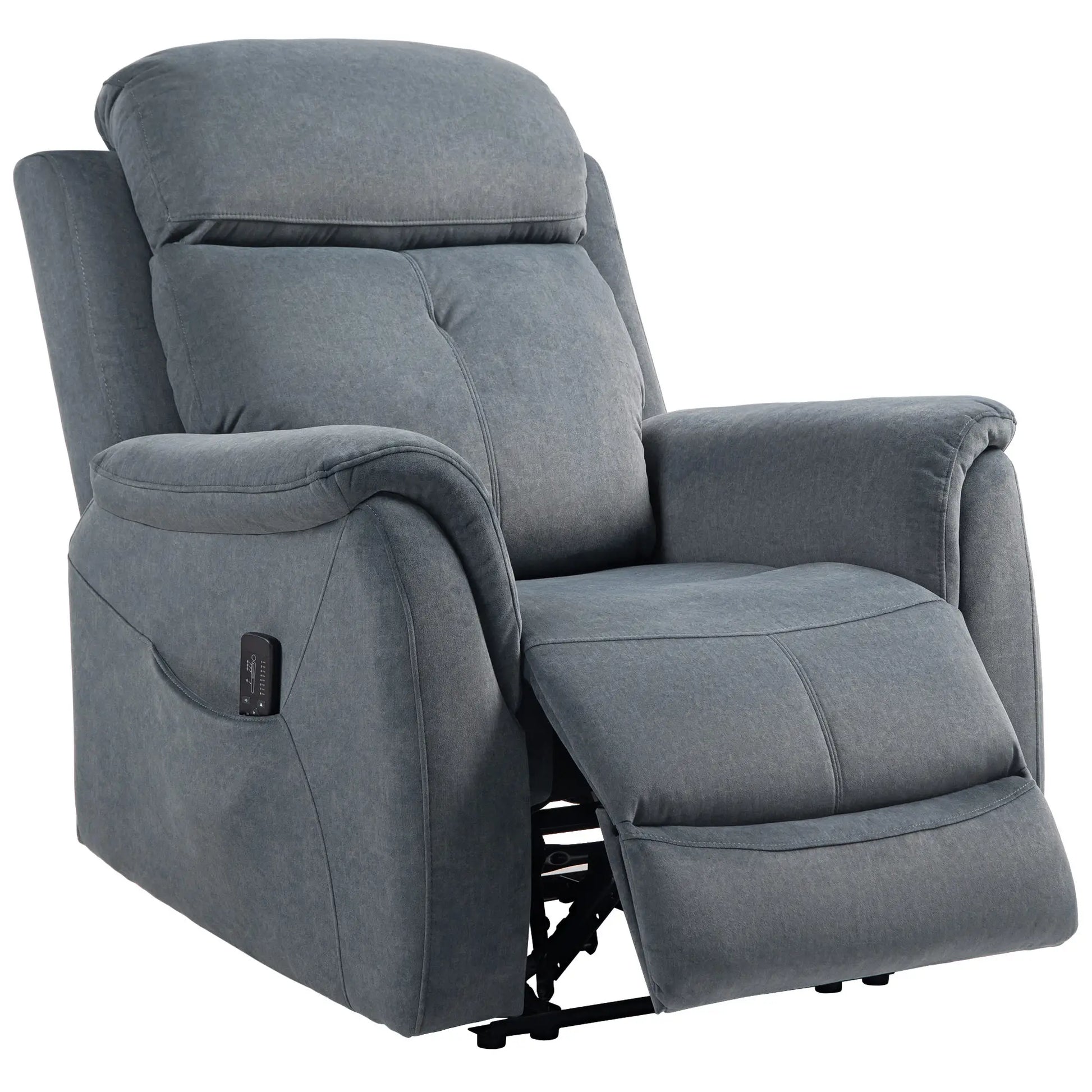 Manual Recliner Chair with Vibration Massage, Reclining Chair for Living Room with Side Pockets, Dark Grey Sofas & Reclining Chairs Dark Grey at Gallery Canada