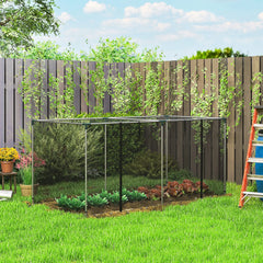 Galvanized Steel Crop Cage, Plant Protection Tent, 8' x 4', Black