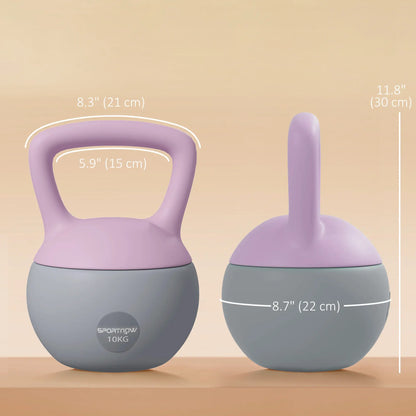 22 Lb Soft Sand Filled Kettlebell With Grip Handle, Purple
