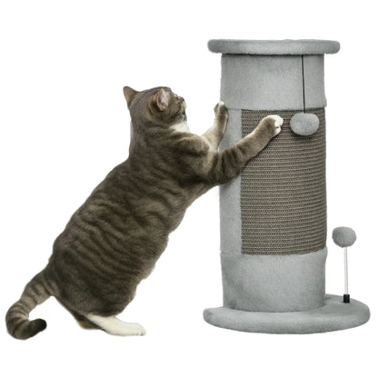 23" Cat Scratching Post, Covered Plush, Play Balls, Indoor Cats, Grey Cat Posts at Gallery Canada