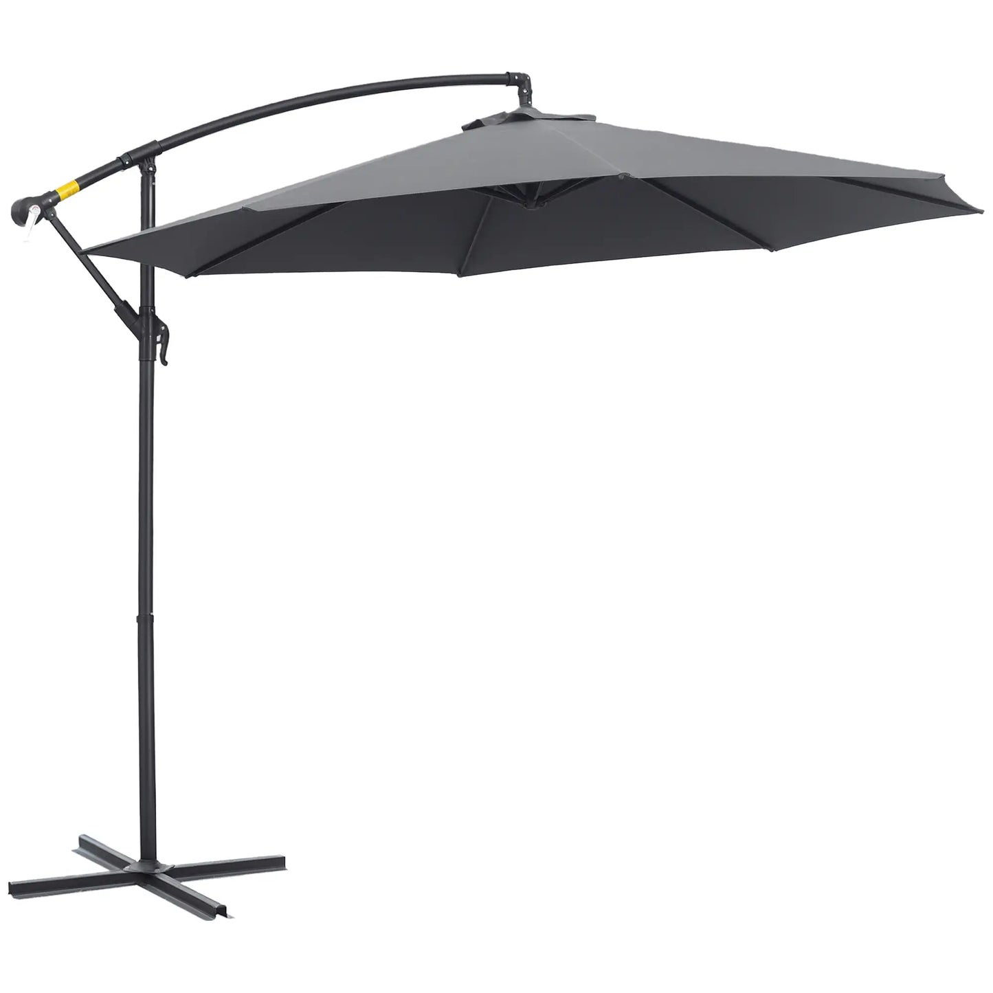 Deluxe Patio Umbrella, Φ10', Offset Sunshade, Crank, Grey Cantilever Umbrellas Grey at Gallery Canada