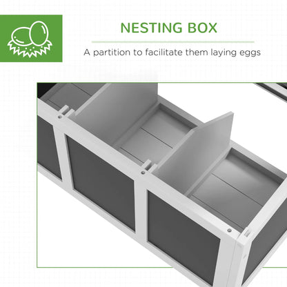 Wooden Chicken Coop With Nesting Box, 6 Chickens, Dark Grey Chicken Coops at Gallery Canada