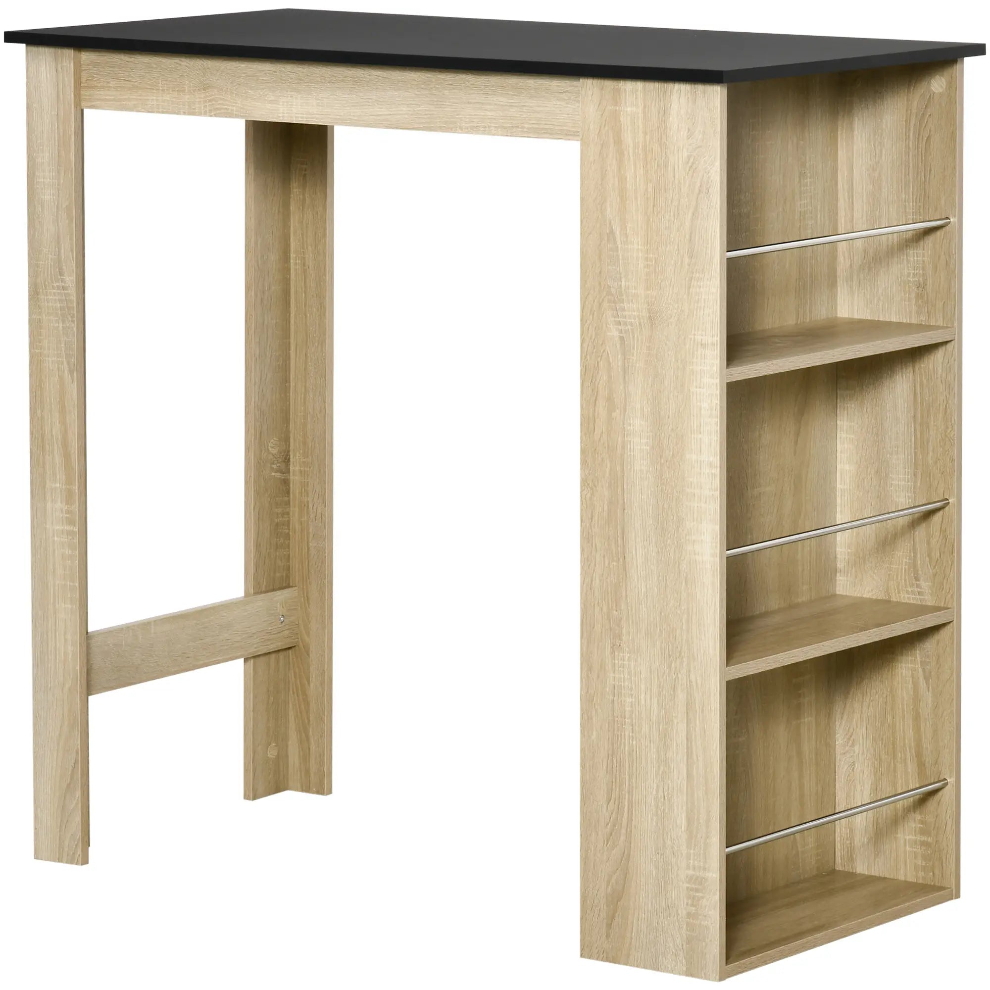 Bar Table Counter Height with 3 Storage Shelves, Natural Bar Tables at Gallery Canada