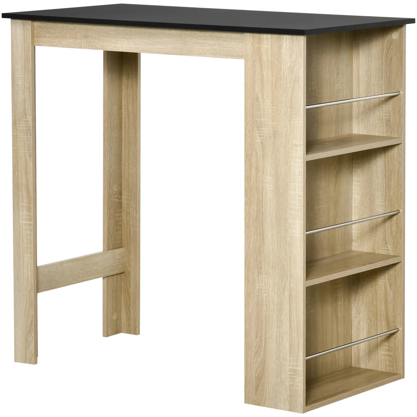 Bar Table Counter Height with 3 Storage Shelves, Natural Bar Tables at Gallery Canada