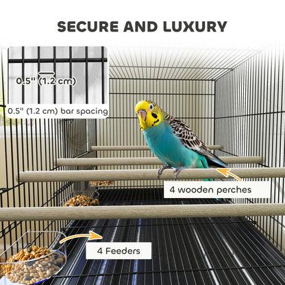 46" H Bird Cage, Large Parakeet Cage, With Divider, Black Bird Cages at Gallery Canada